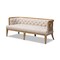 Baxton Studio Agnes Beige Linen Upholstered and White-Washed Oak Wood Sofa 152-9385 - alternate 1